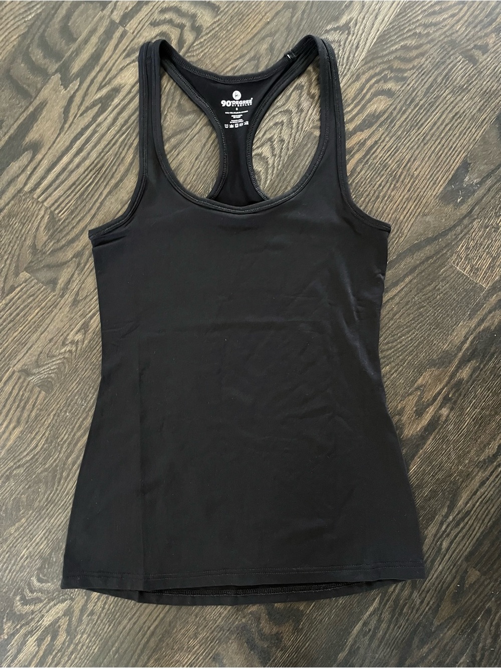 90 Degree By Reflex Black Racerback Workout Tank Top Size S